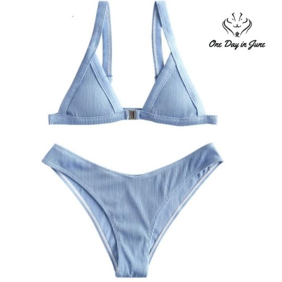 Zaful Other - ZAFUL Textured Triangle Adjustable Strap Bikini